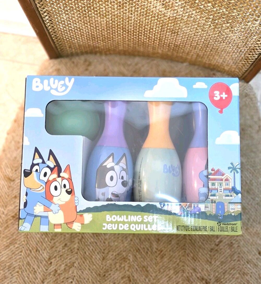 Bluey Kids Indoor/Outdoor Bowling Set - 6 Pins & Ball - Ages 3+ Hedstrom